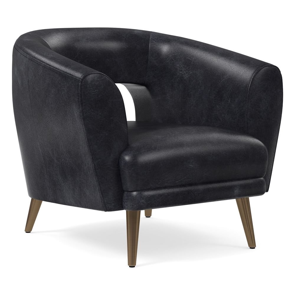 Millie Chair, Poly, Sierra Leather, Licorice, Oil Rubbed Bronze - Image 0