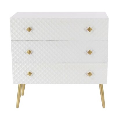 Casha Diamond-Patterned 3 Drawer Accent Chest - Image 0