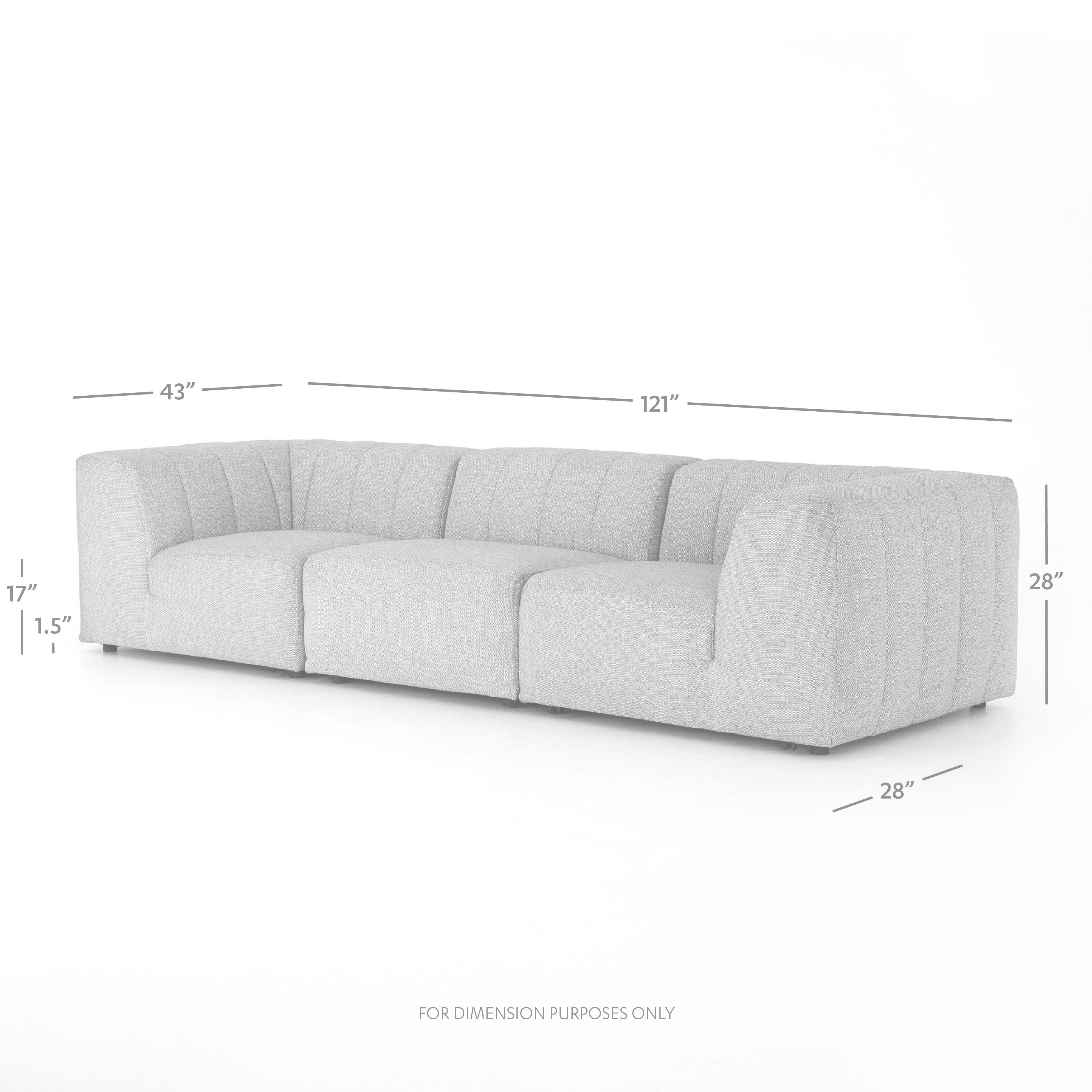 Gwen Outdoor 3 Pc Sectional-Faye Ash - Image 2