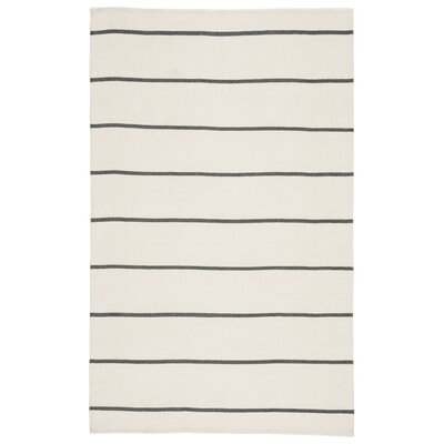 Striped Handmade Ivory/Dark Gray Indoor / Outdoor Area Rug - Image 0