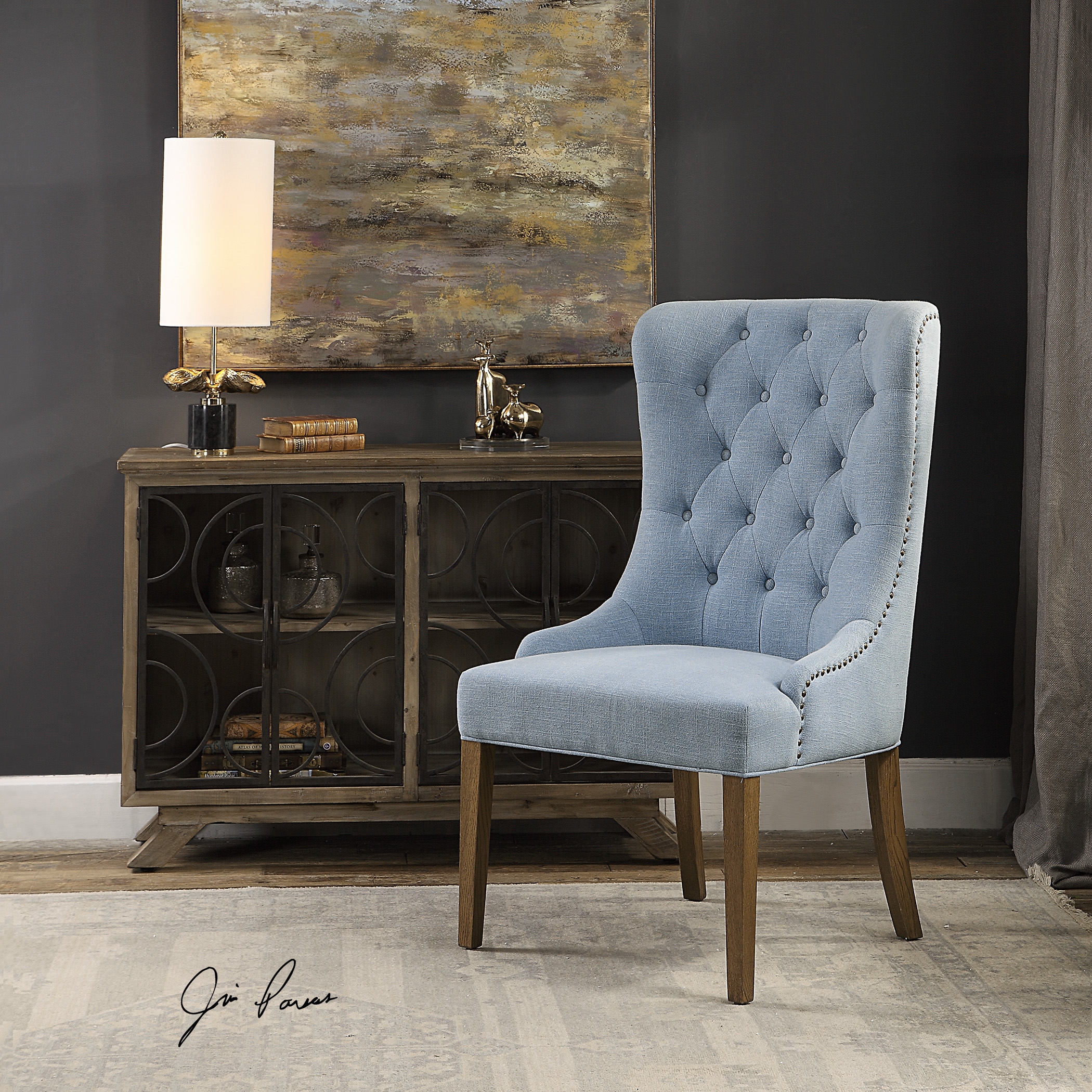 Rioni Tufted Wing Chair - Image 0