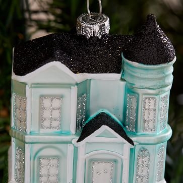 San Fran House Ornament, Glass, Blue - Image 2