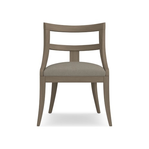 Piedmont Side Chair, Standard Cushion, Perennials Performance Canvas, Taupe, Sky Grey Leg - Image 0