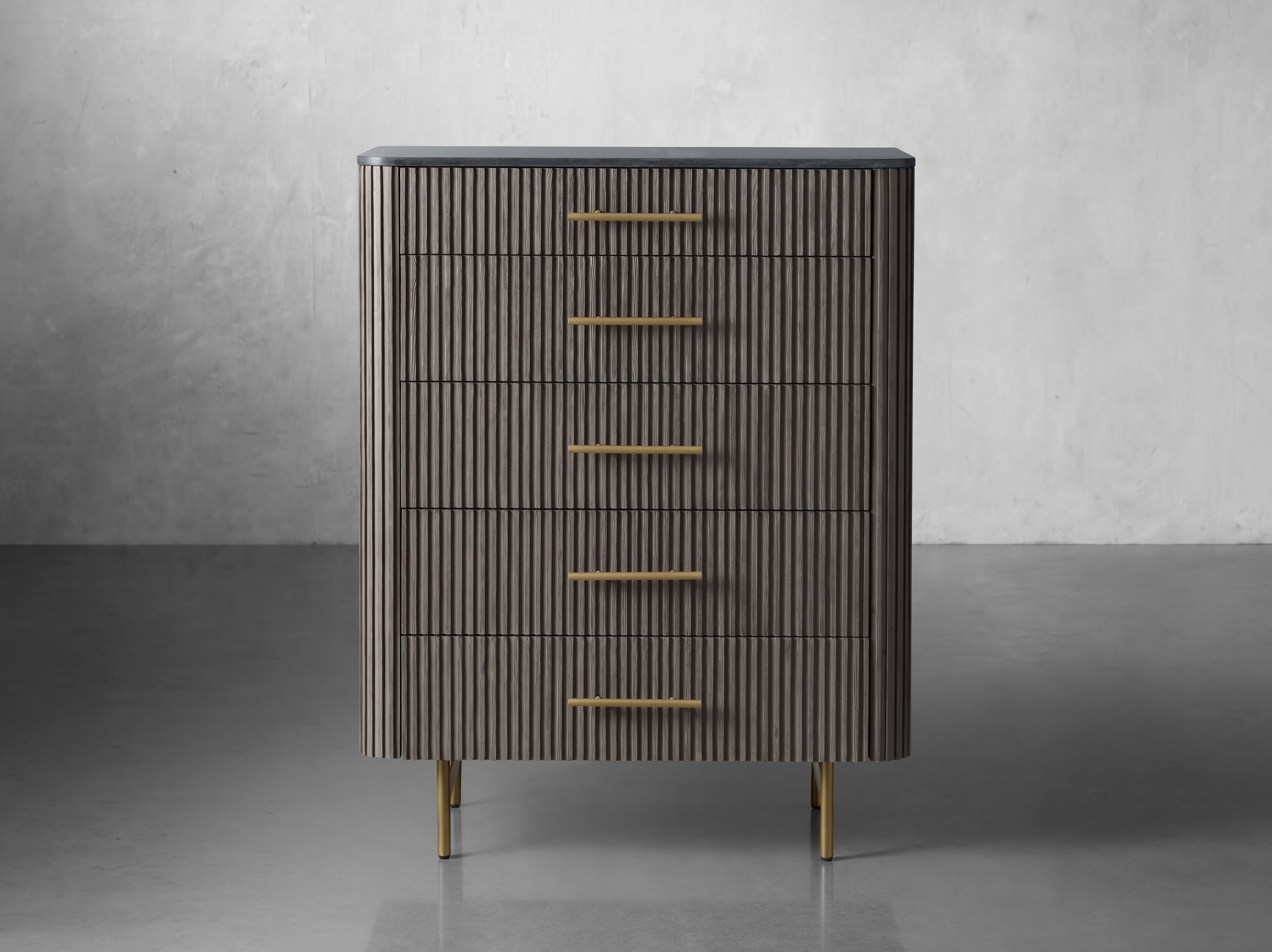 Finnley Five-Drawer Dresser in Liath Smoke Stone Gray /Bluestone - Image 0