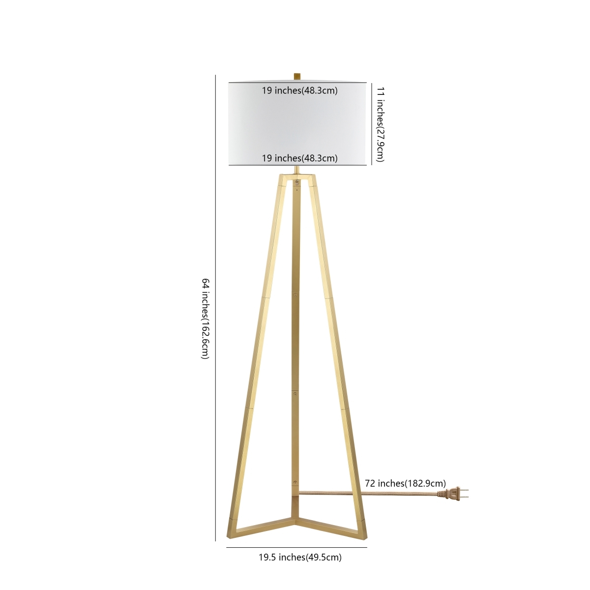 Deisa 64" Floor Lamp - Gold - Image 4