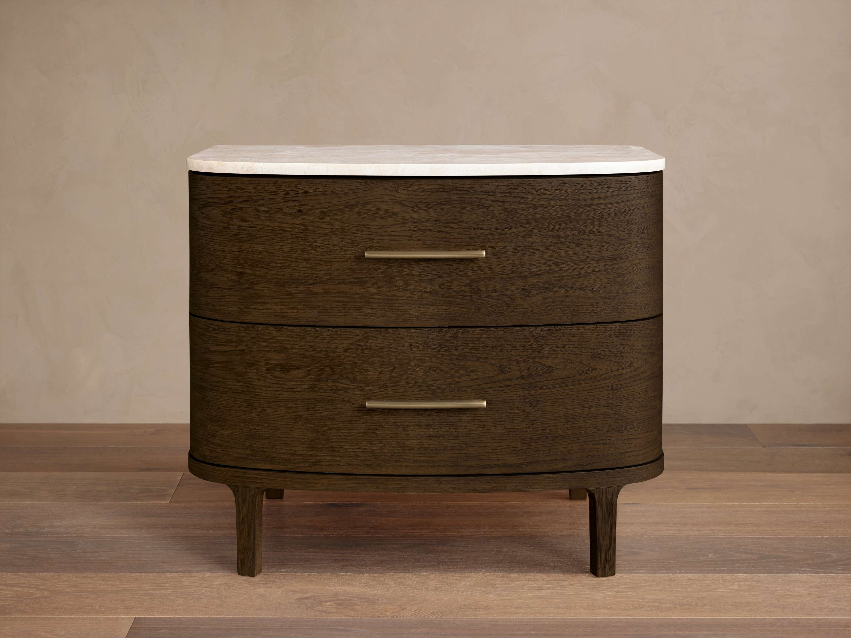 Danny Nightstand in Stone 26" Natural  Mocha/Royal Cream - Image 0