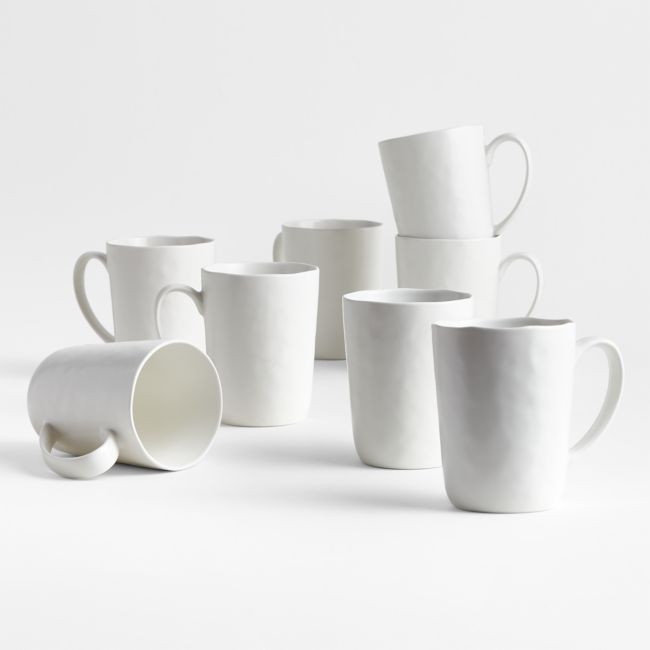 Mercer 14-oz. Matte White Mugs, Set of 8 - Image 0