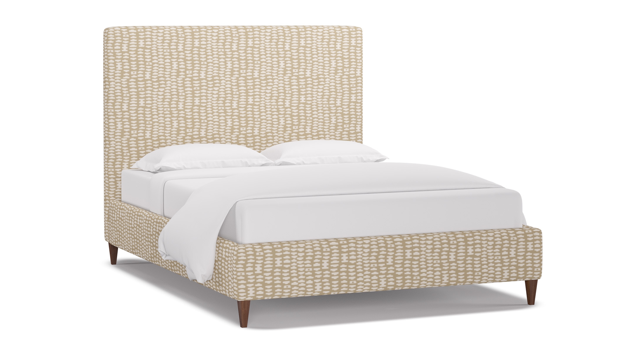 Classic Bed, Sand Odalisque, Walnut Square Tapered Leg, Queen - Image 1
