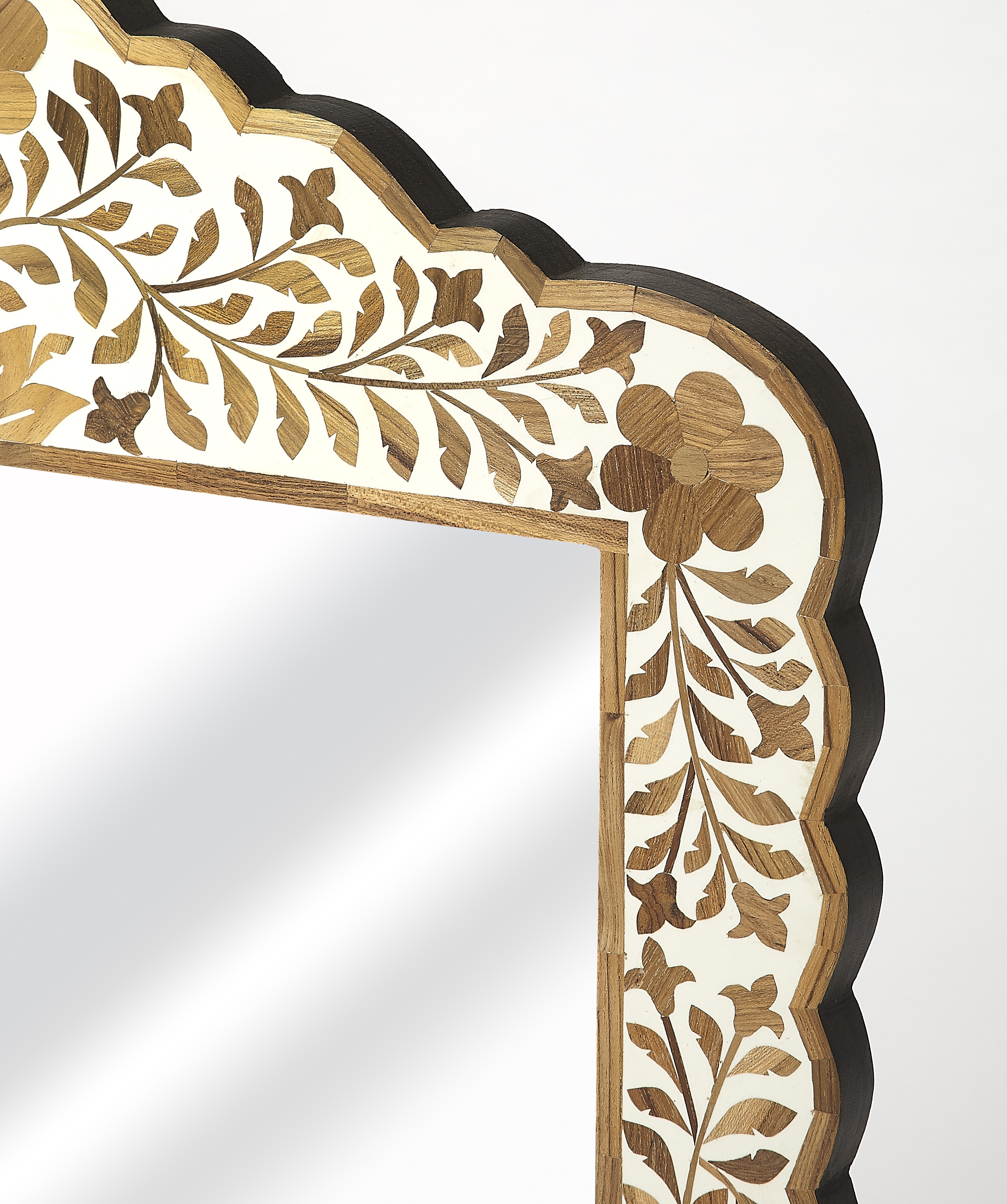Vivienne Wood & Bone Inlay Wall Mirror - Image 2