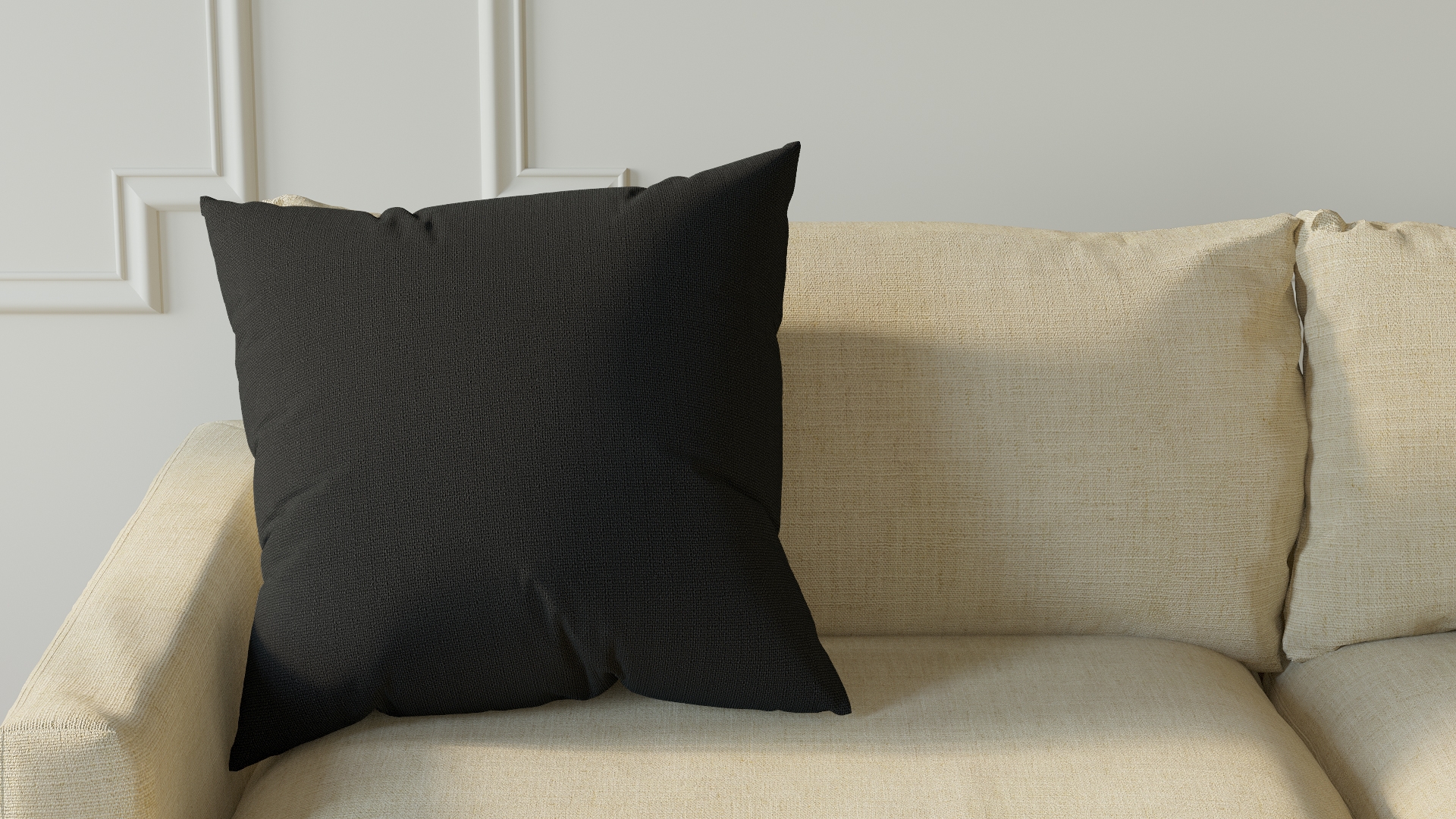 Throw Pillow 22", Slate Linen, 22" x 22" - Image 2