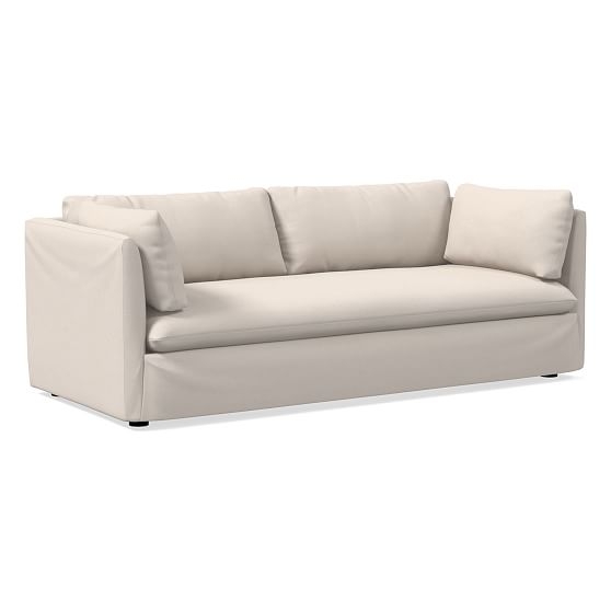 Shelter Slipcover 84" Sofa, Classic Cotton, Opal, Concealed Support - Image 0