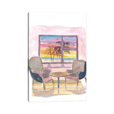 Cozy Panorama Window To Sunset And Beach by Markus & Martina Bleichner - Gallery-Wrapped Canvas Giclée - Image 0