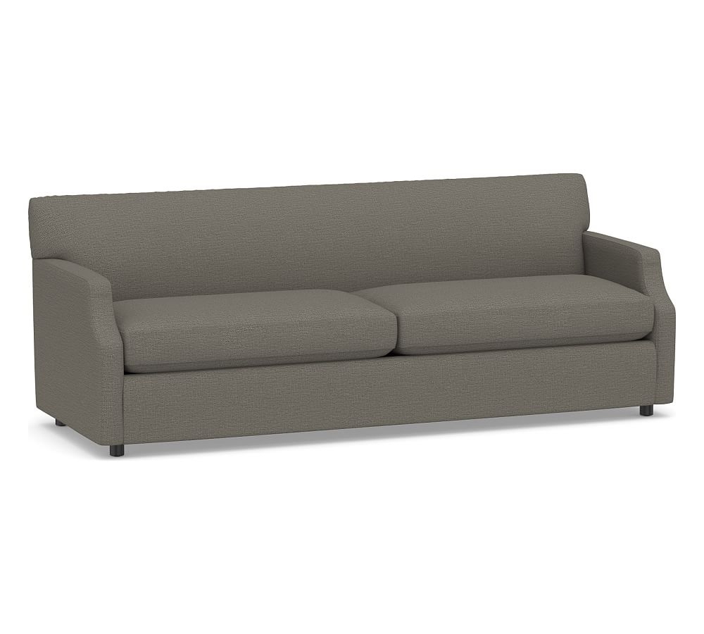 SoMa Hazel Upholstered Grand Sofa 85.5", Polyester Wrapped Cushions, Chunky Basketweave Metal - Image 0