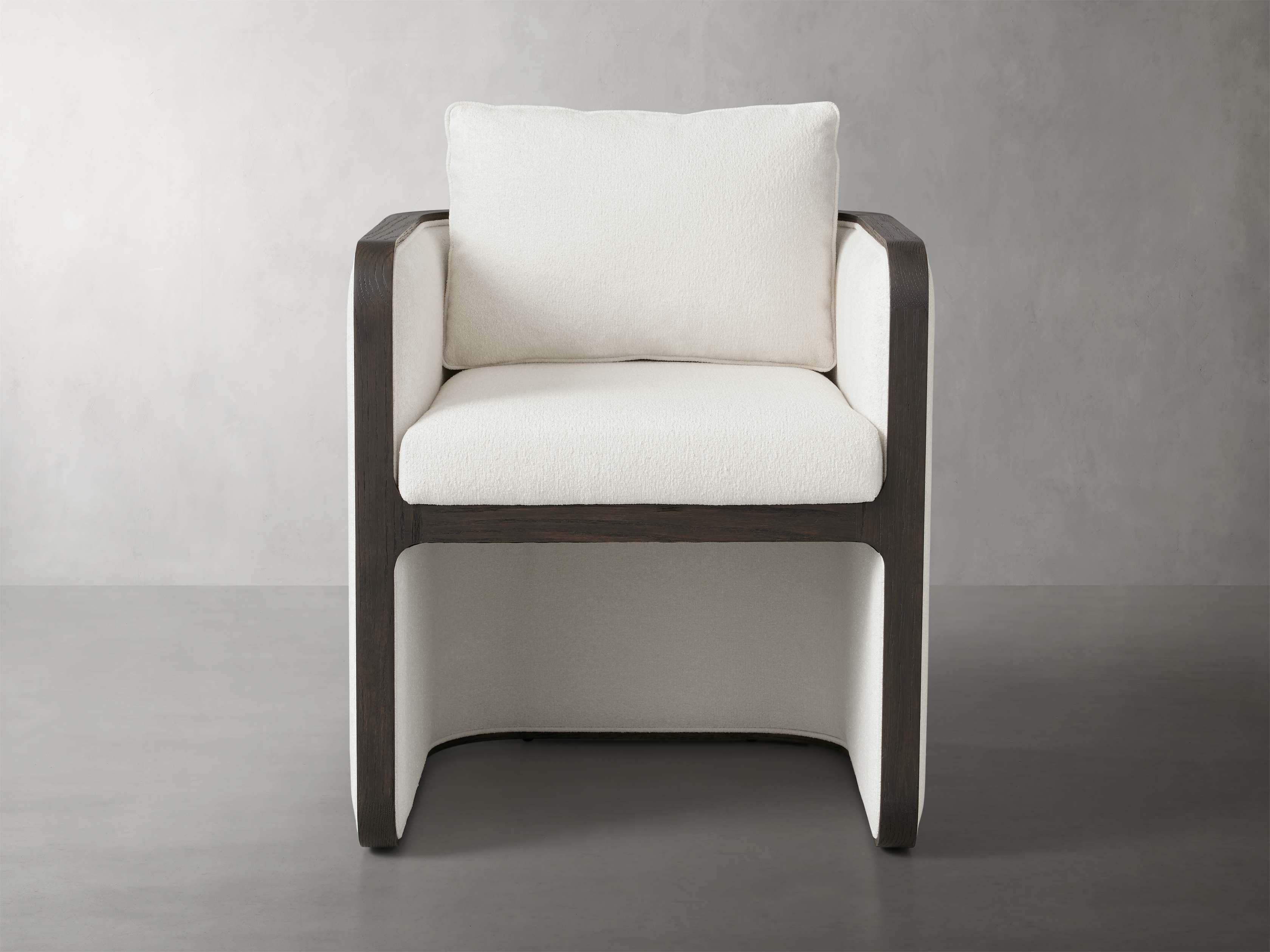 Dempsey Dining Chair in Ebony Upholstered White  Cushing Mellow - Image 0