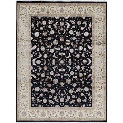 One-of-a-Kind Hand-Knotted Black 9' x 11'10" Area Rug - Image 0