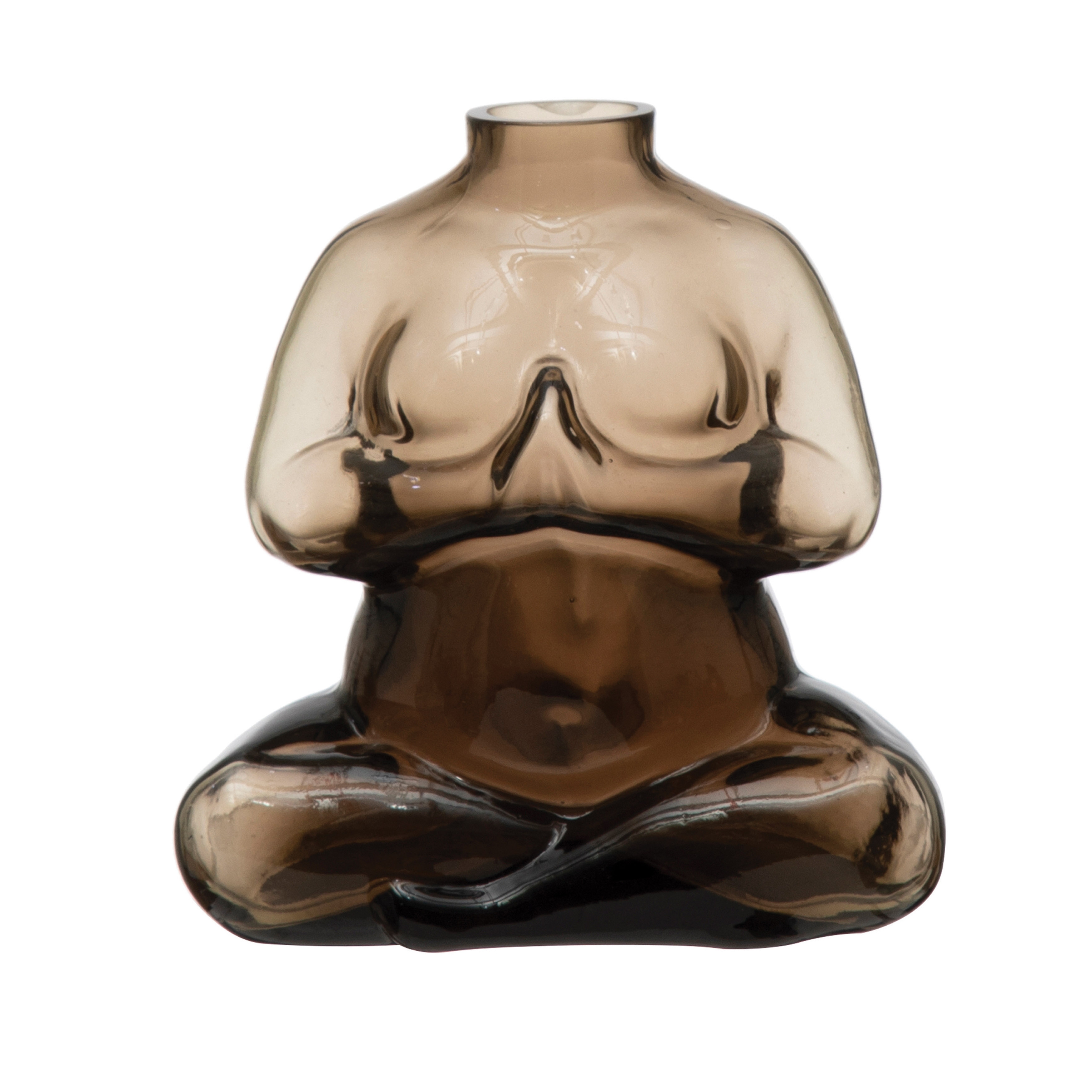 Glass Body Vase, Smoke Color - Image 0