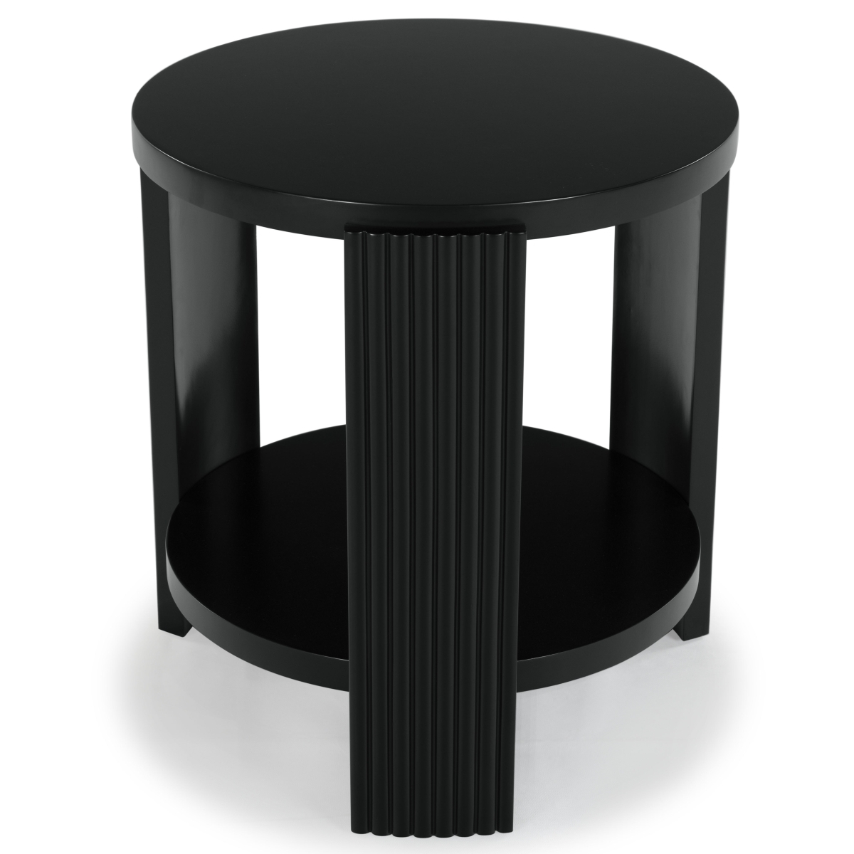 Liabella Round Wood Accent Table - Black - Image 6