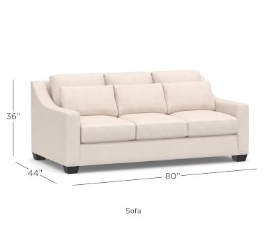 York Slope Arm Upholstered Deep Seat Loveseat 72", Down Blend Wrapped Cushions, Performance Heathered Tweed Pebble - Image 2