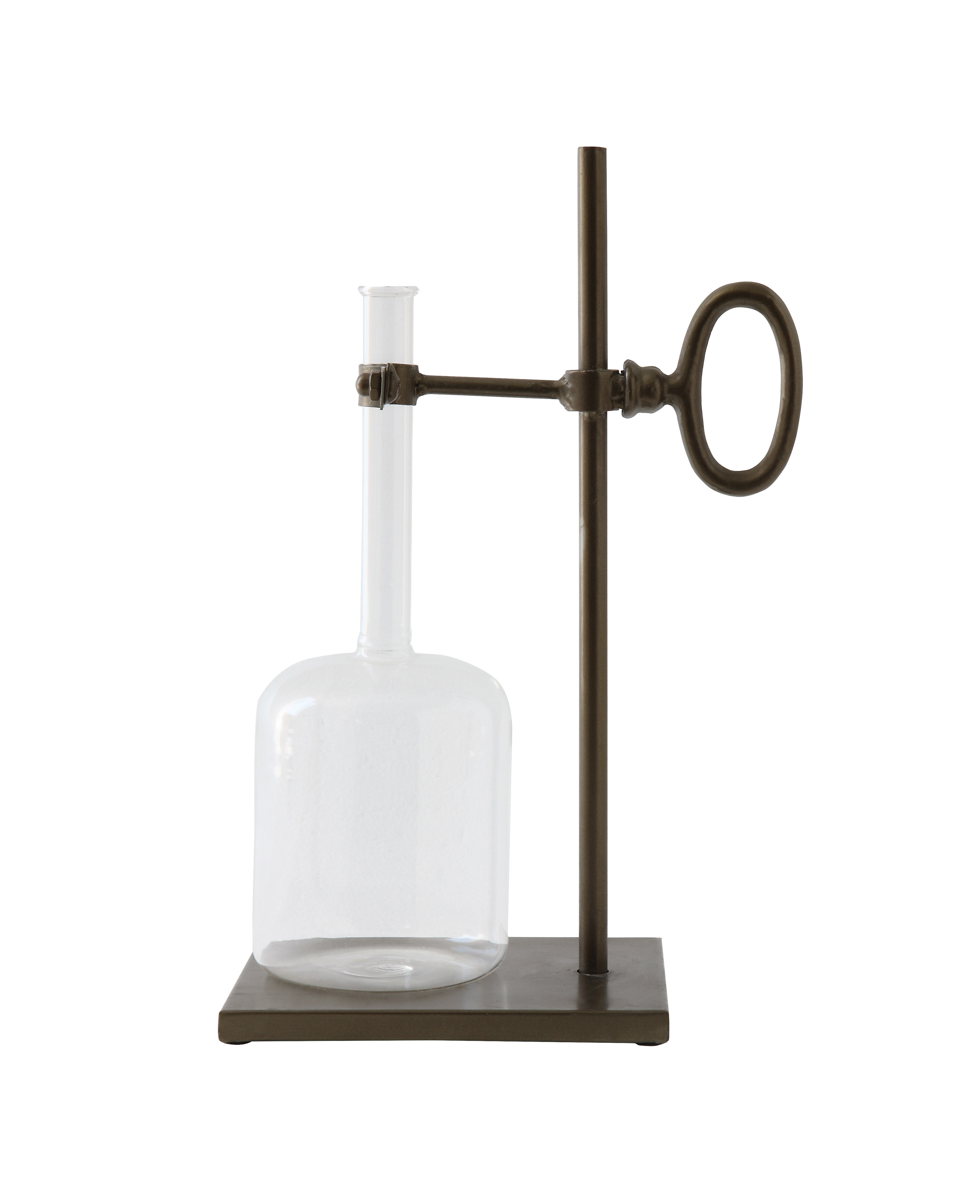 Glass Bottle with Metal Stand (Set of 2 Pieces) - Image 0