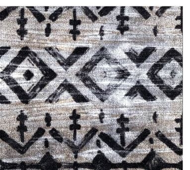 Lillia Washabale Floor Mat, 1.7 x 2.3', Black/Ivory - Image 1