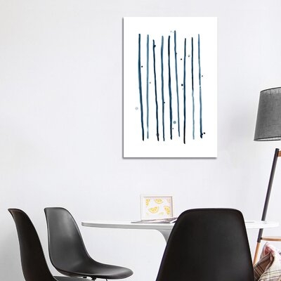 Watercolor Vertical Lines & Dots Blue - Image 0