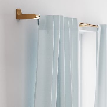 European Flax Linen Melange Curtain, Silver Mist, 48"x84" - Image 2