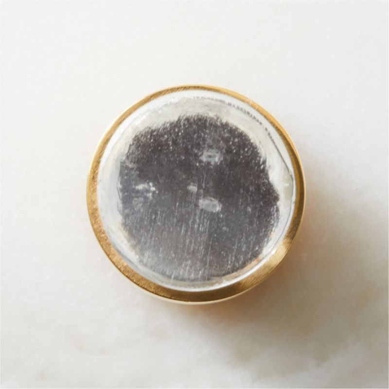 Flynn Polished Unlacquered Brass and Crystal Cabinet Knob 0.75" - Image 1