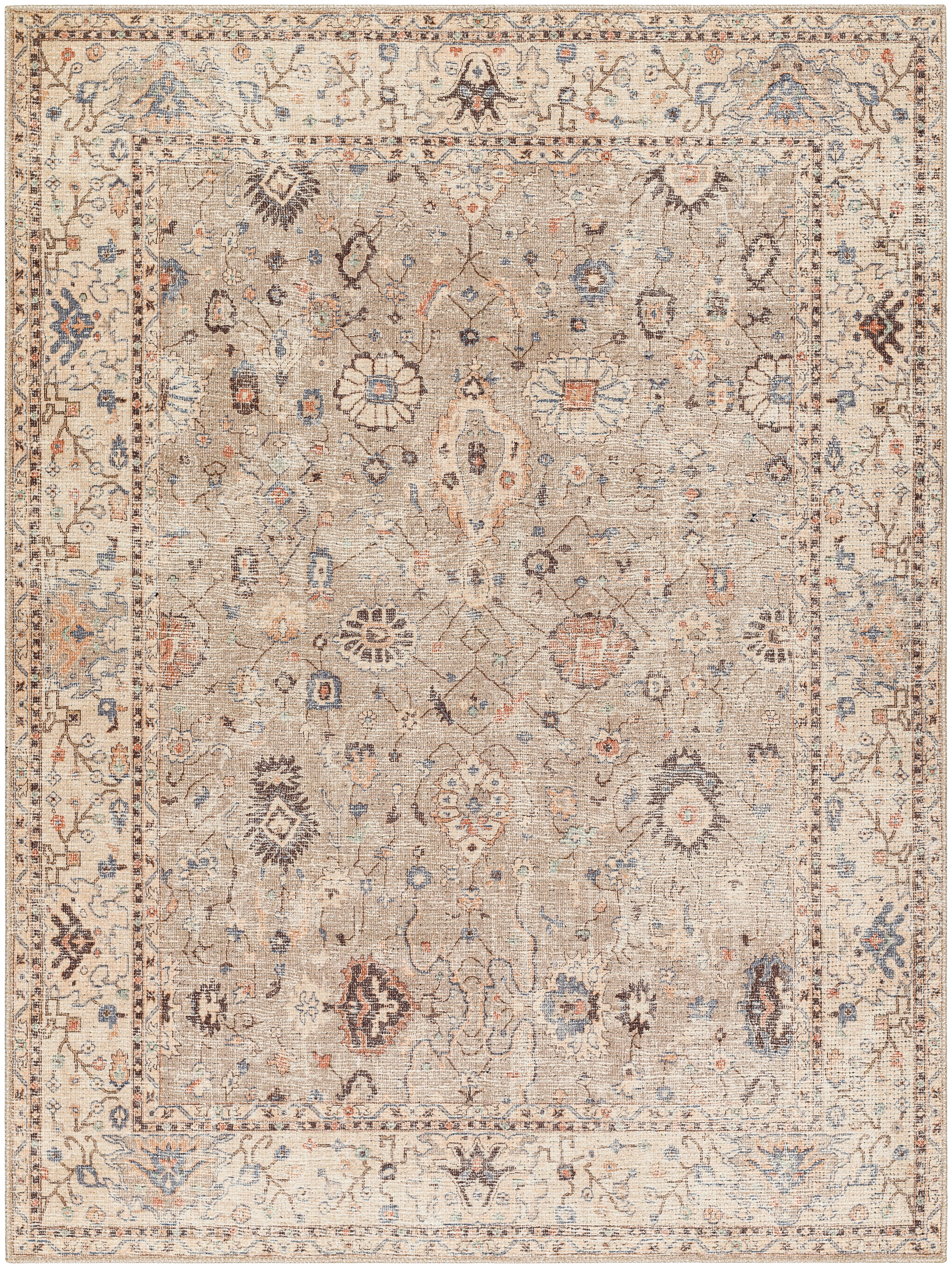 Davina Beige Indoor 5'3" x 7' Machine Woven Rug - Image 0
