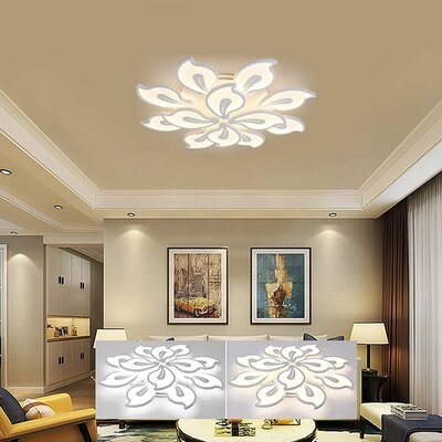 12 Arms Acrylic Flame Shape Ceiling Lamp Chandelier Modern LED Ceiling Light(12 Arms) - Image 0