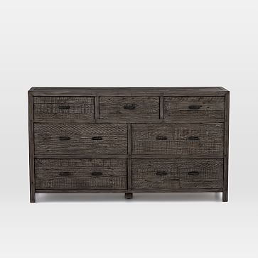 Modern Mixed Reclaimed Wood 7-Drawer Dresser, Black Olive - Image 2