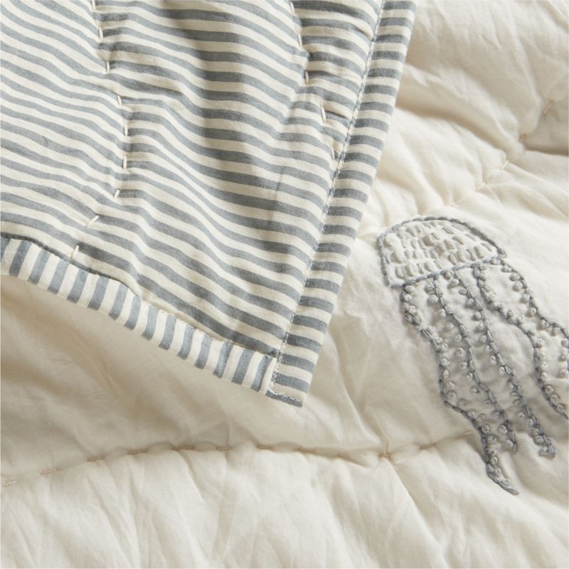 Sea Dreams Organic Cotton Baby Crib Quilt - Image 4