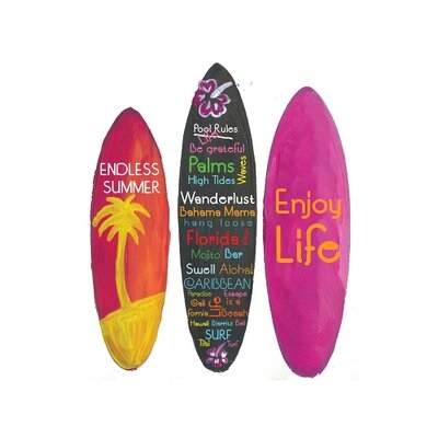 Surfboard Philosophy - Enjoy Life, Travel And Surf by Markus & Martina Bleichner - Gallery-Wrapped Canvas Giclée - Image 0