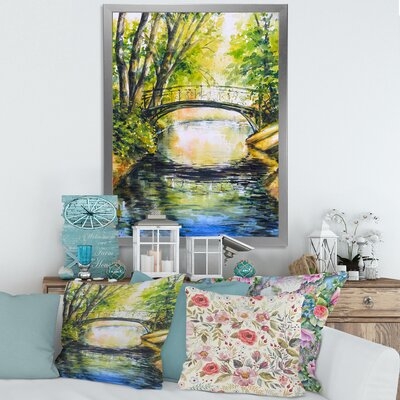 Bridge Over Troubled Water In Forest Park - Lake House Canvas Wall Art Print FDP35522 - Image 0