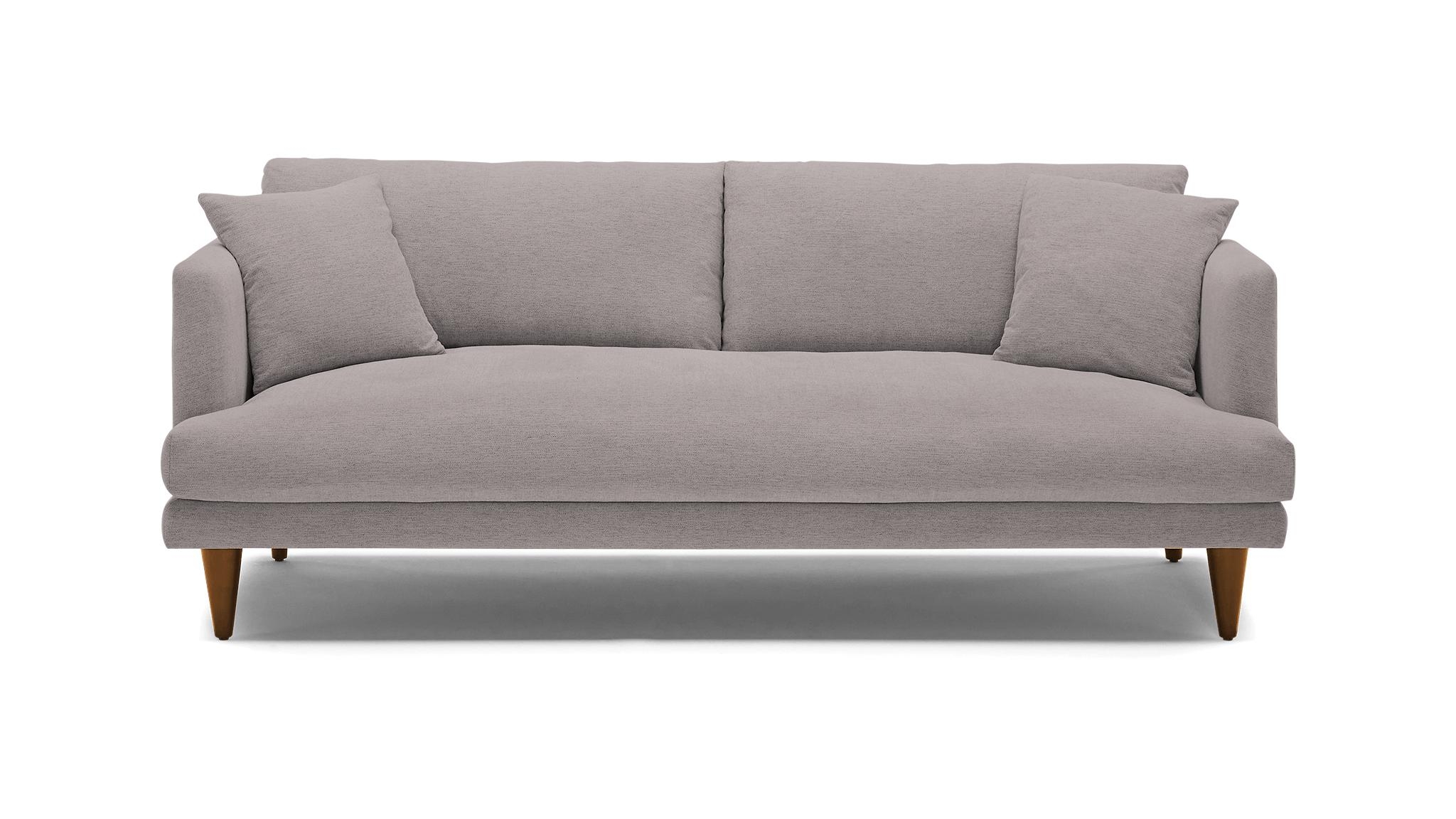 Purple Lewis Mid Century Modern Sofa - Sunbrella Premier Wisteria - Mocha - Cone - Image 0