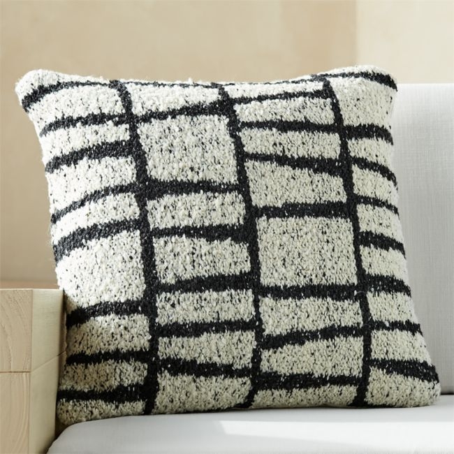 23"x23" Tomar Outdoor Black and White Pillow - Image 0