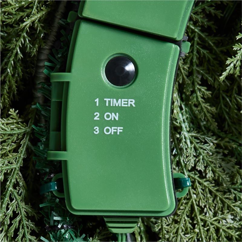 Faux Hemlock Pine Pre-Lit LED Wreath 28" - Image 3