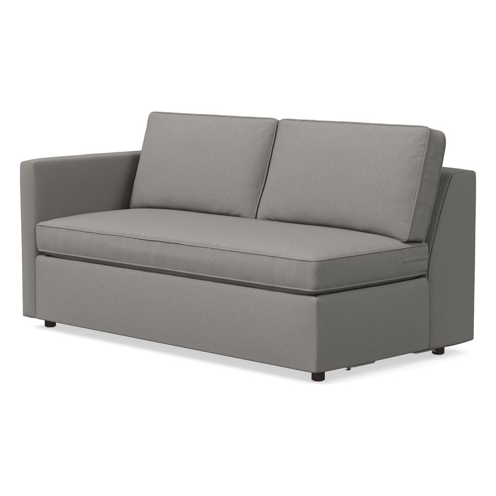 Harris Petite Left Arm 65" Sofa Bench, Poly, Performance Washed Canvas, Storm Gray, Concealed Supports - Image 0