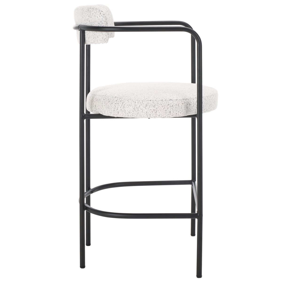 Andrean Arm Counter Stool - White / Black - Image 6