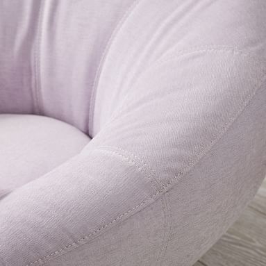 Recycled Chenille Washed Lilac Groovy Swivel Chair - Image 3