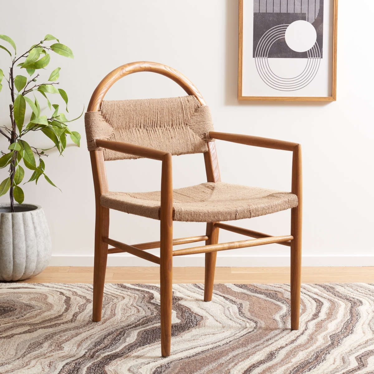 Farley Dining Chair - Brown / Natural - Safavieh - Image 1