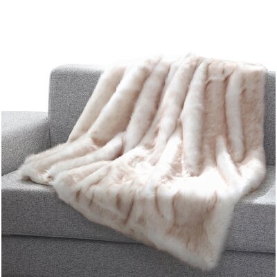 Thiele Luxury Tip Dye Faux Fur Throw, Blush Mink - Image 1