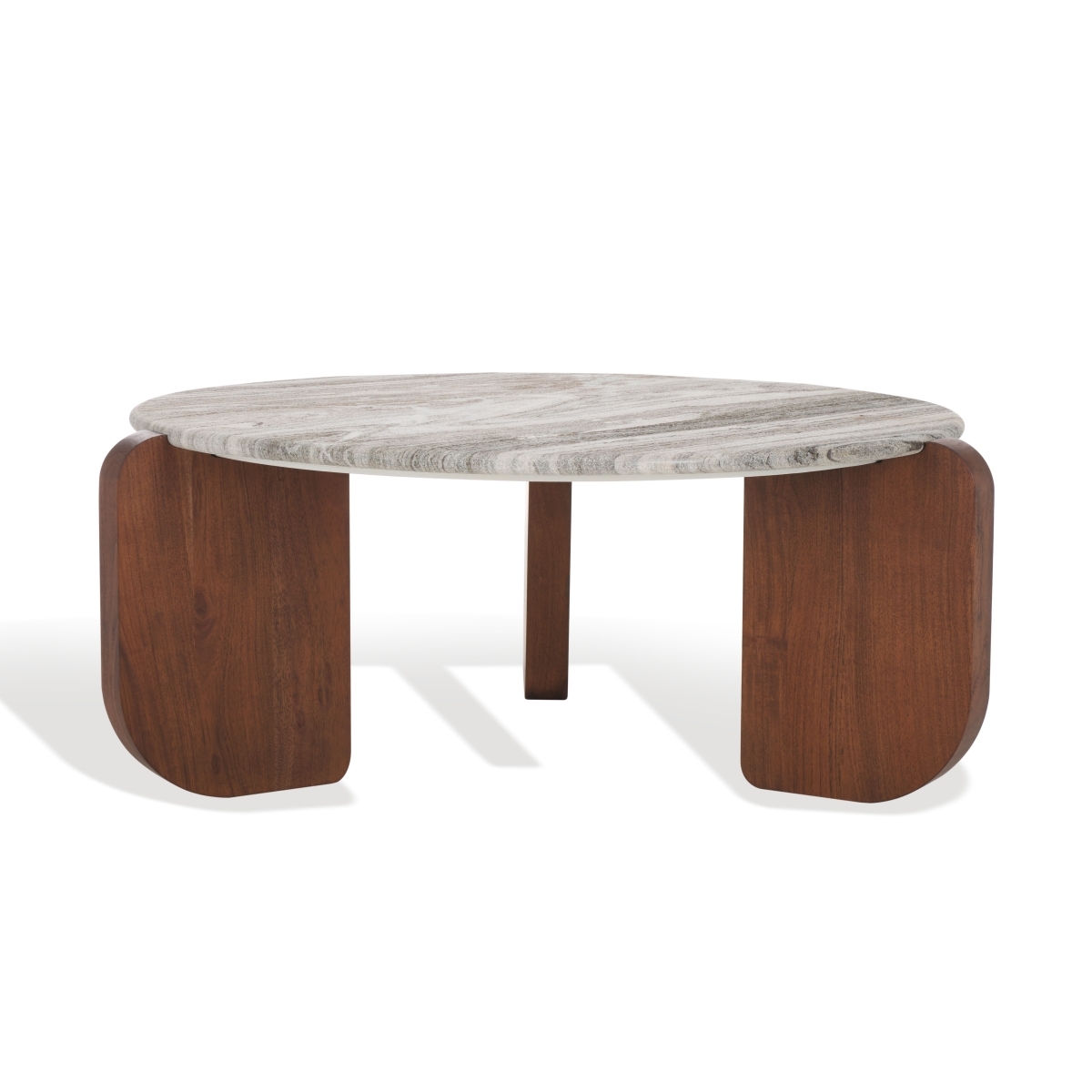 Graelyn Marble Top Coffee Table - Walnut/Grey - Image 6