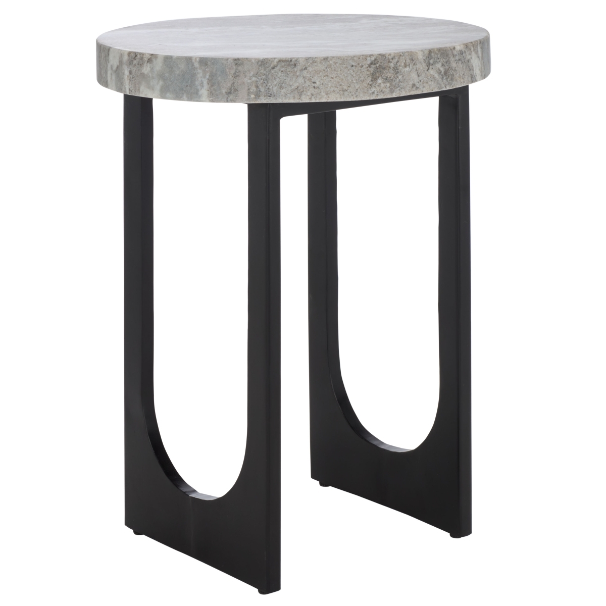 Marasu Marble Side Table - Green Grey / Black - Safavieh - Image 4