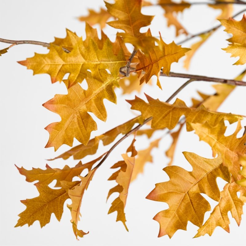 Faux Yellow Oak Leaf Branch 68" - Image 1