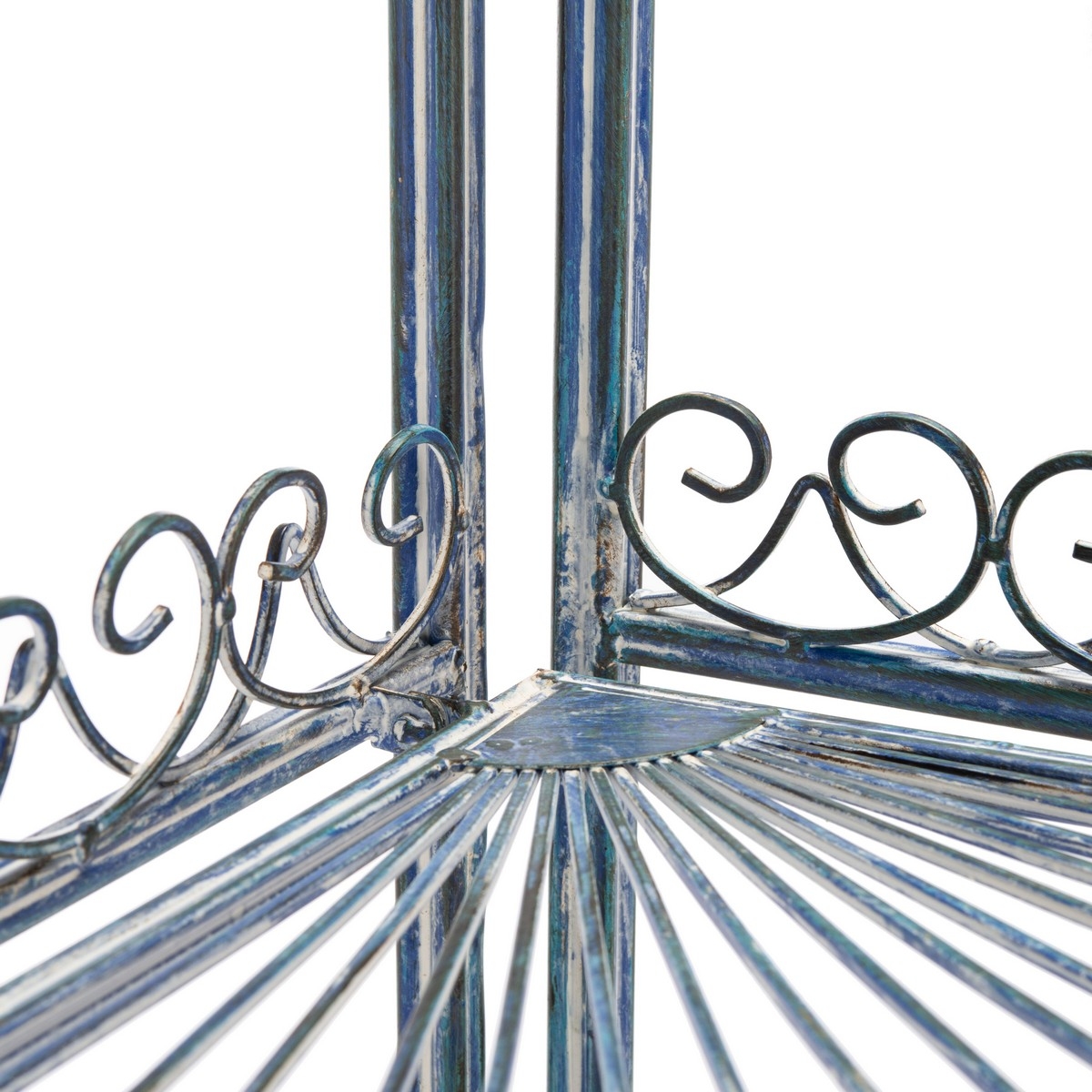 Abarrane 4 Tier Corner Shelf - Mossy Blue - Safavieh - Image 3