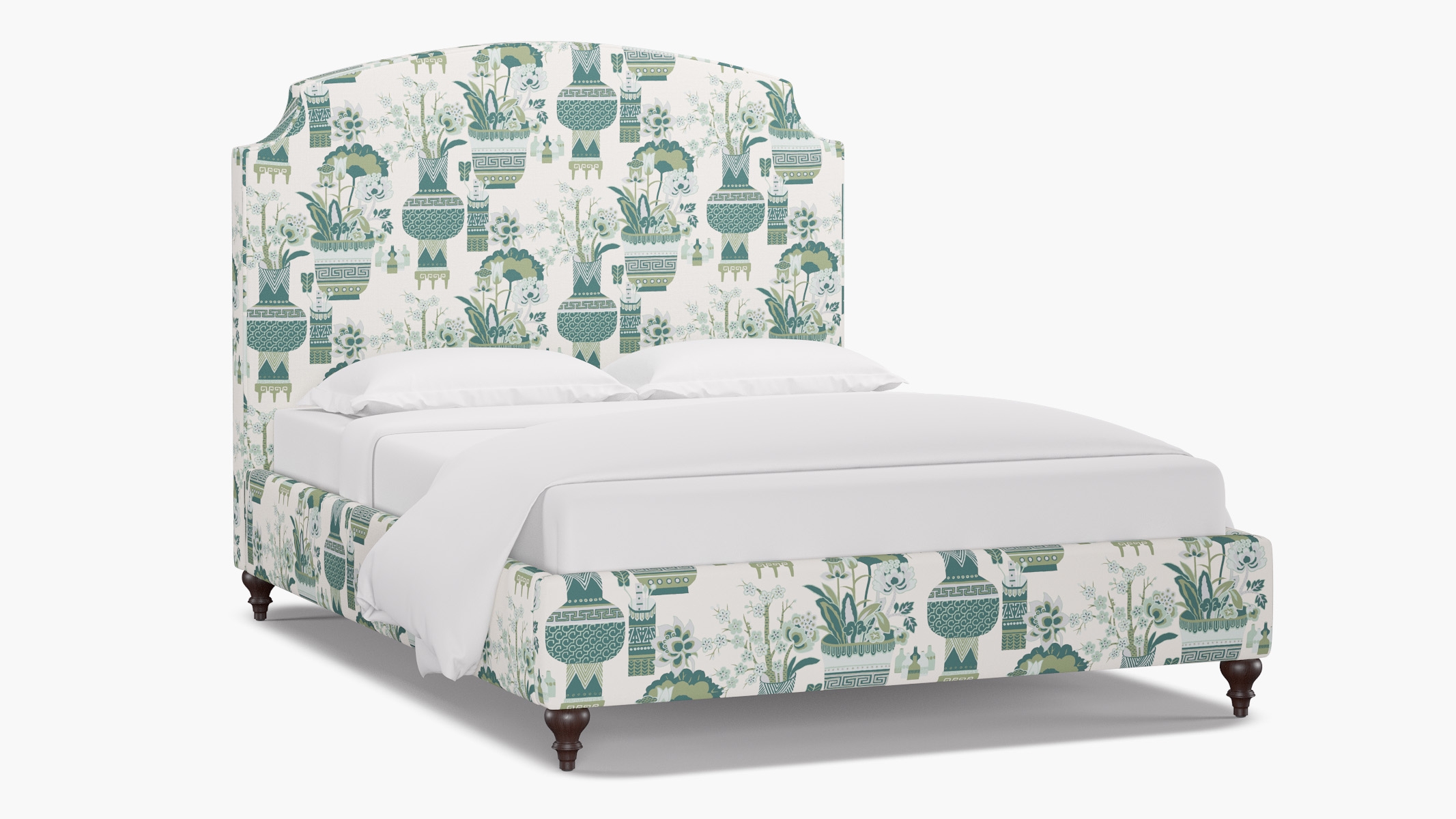 Cove Bed, Pistachio Kan-Shie, Espresso Traditional Turned Leg, Twin - Image 1