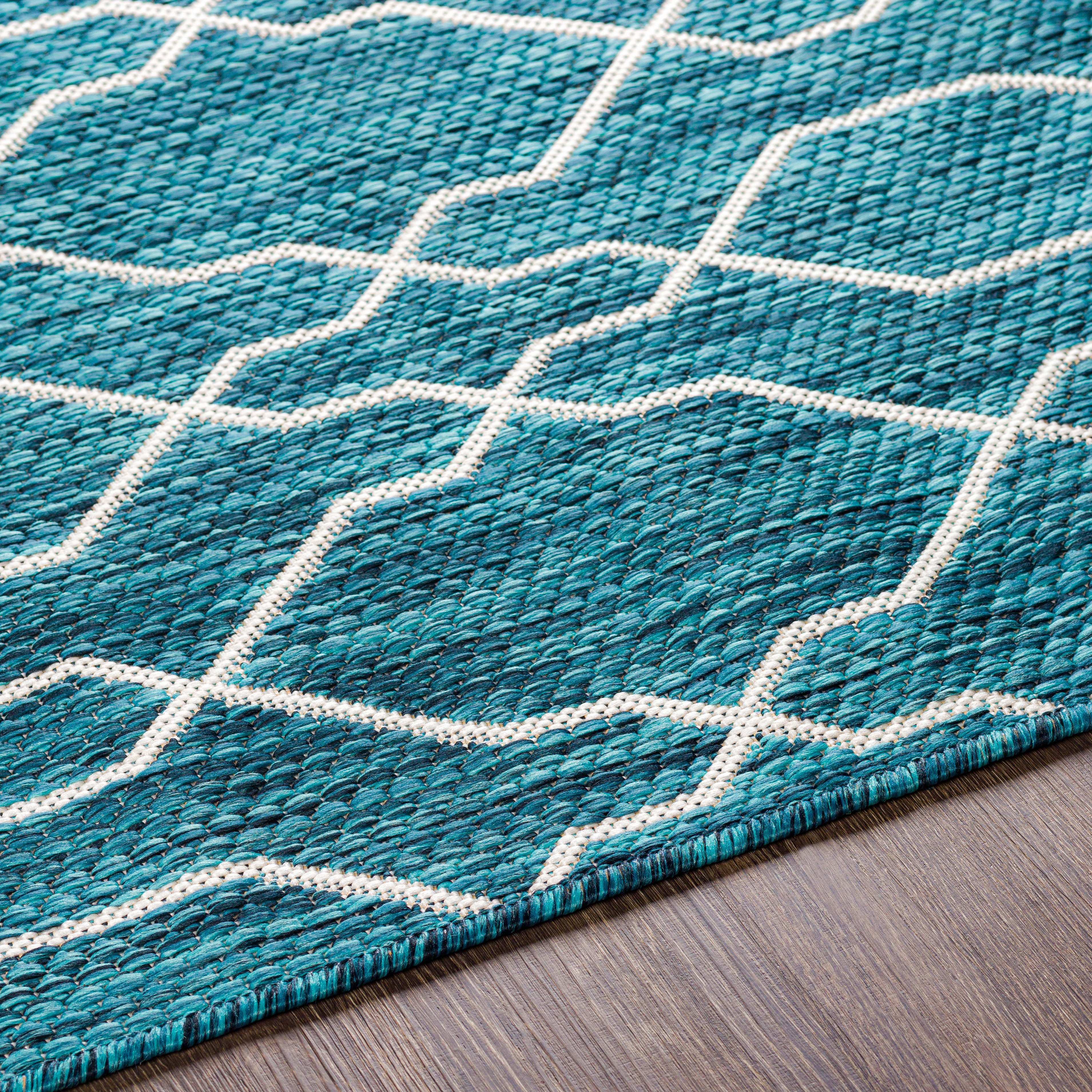 Eagean Green Outdoor 2' x 2'11" Machine Woven Rug - Image 2