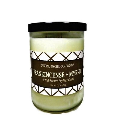 Soy Wax Frankincense and Myrrh Scented Jar Candle - Image 0