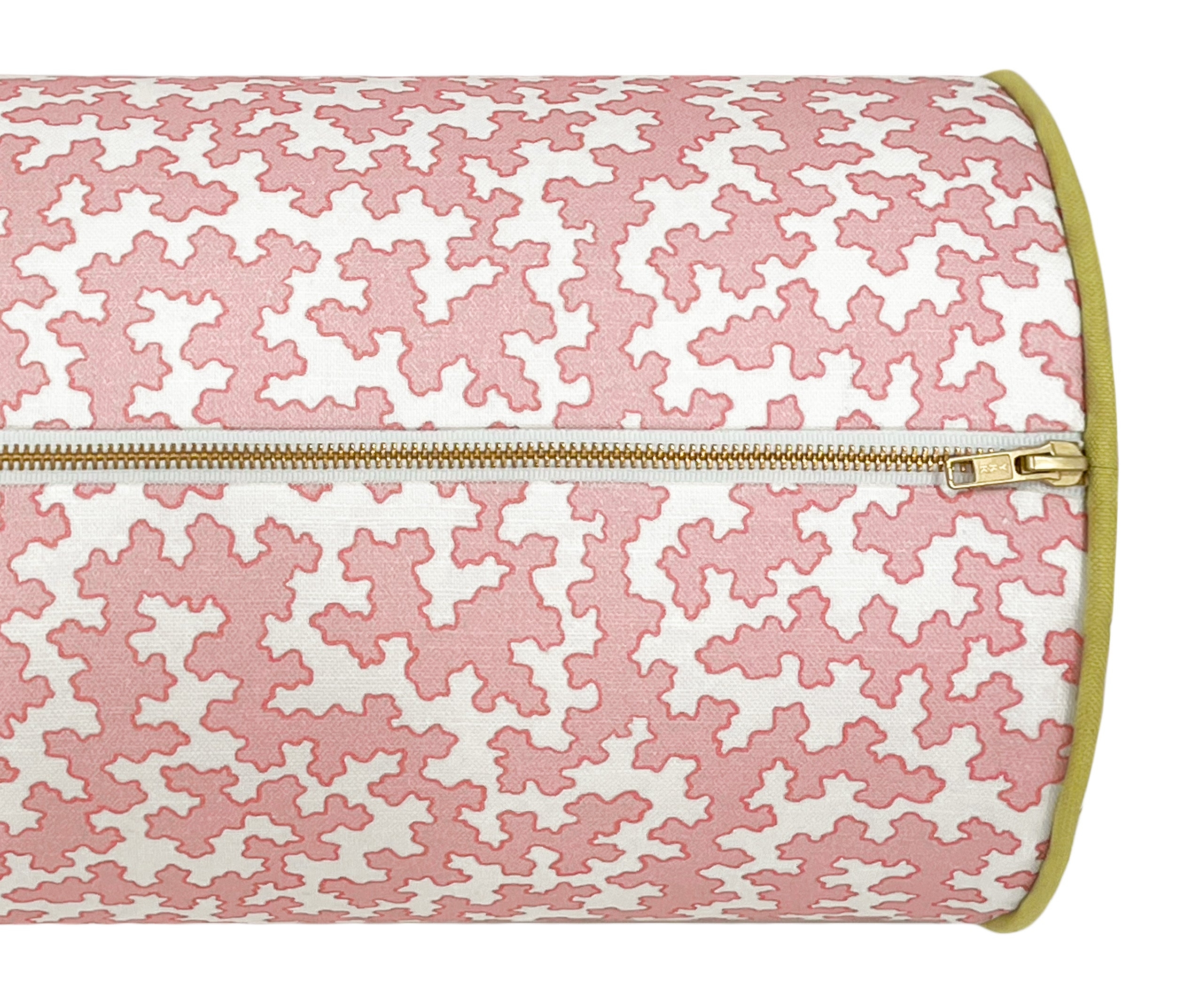 OCS X LDC II | BOLSTER | ELLISTON HOUSE : DOVER // POPPY + CLASSIC LINEN // CHARTREUSE CORDING - TWIN // 9" X 24" - Image 4