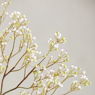 Faux White Berry Branch, 47" - Image 0